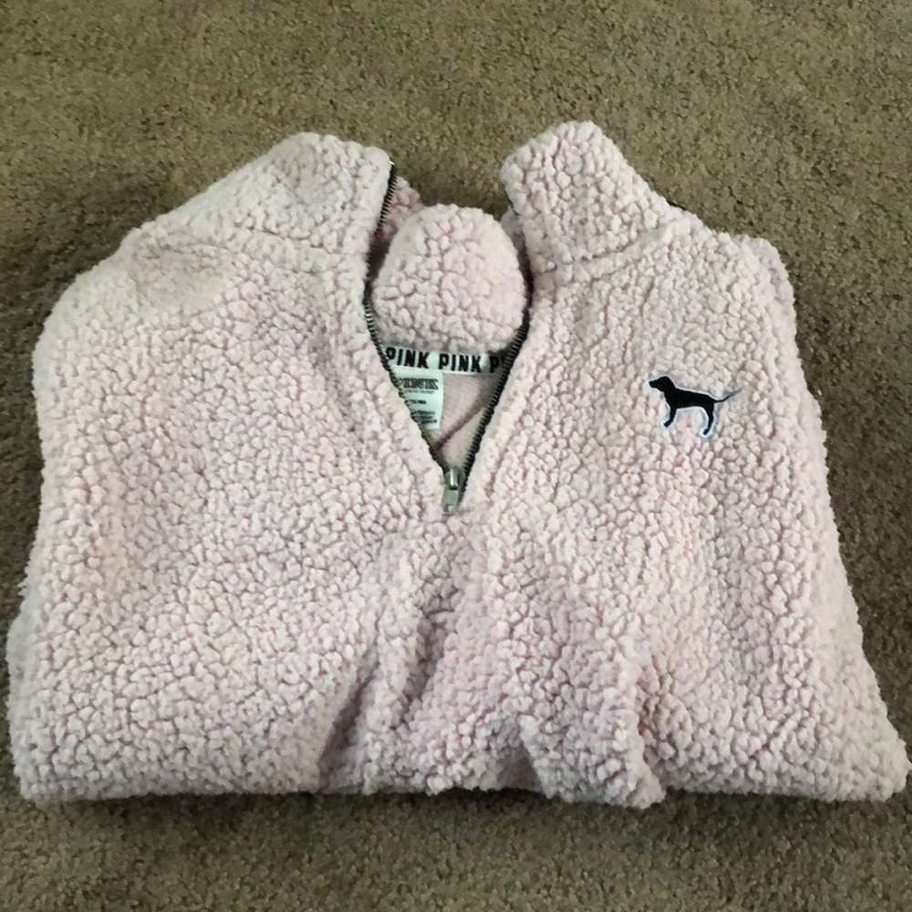 Pink Victoria’s Secret Quarter Zip Hoodie